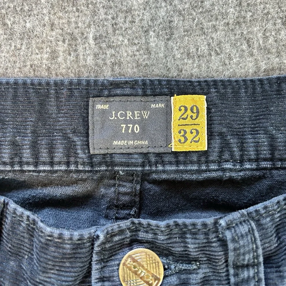 J Crew 770 Straight Leg Corduroy‎ Pants Womens 29x32 Fits 30x37 Blue Trousers